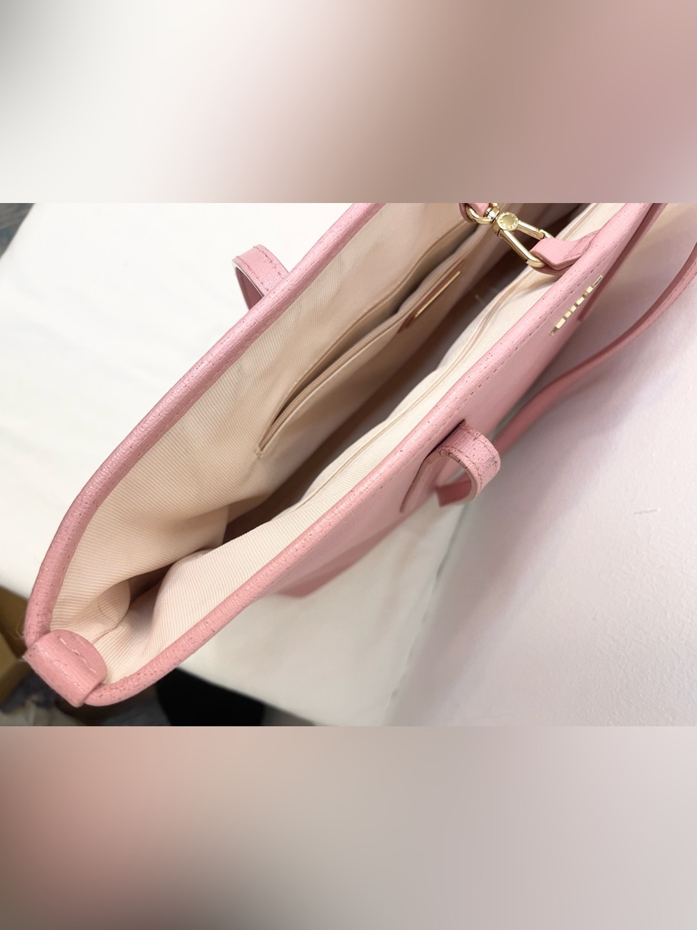 Furla Ariana Saffiano Leather Tote with Gold Logo - Picture 10 of 17